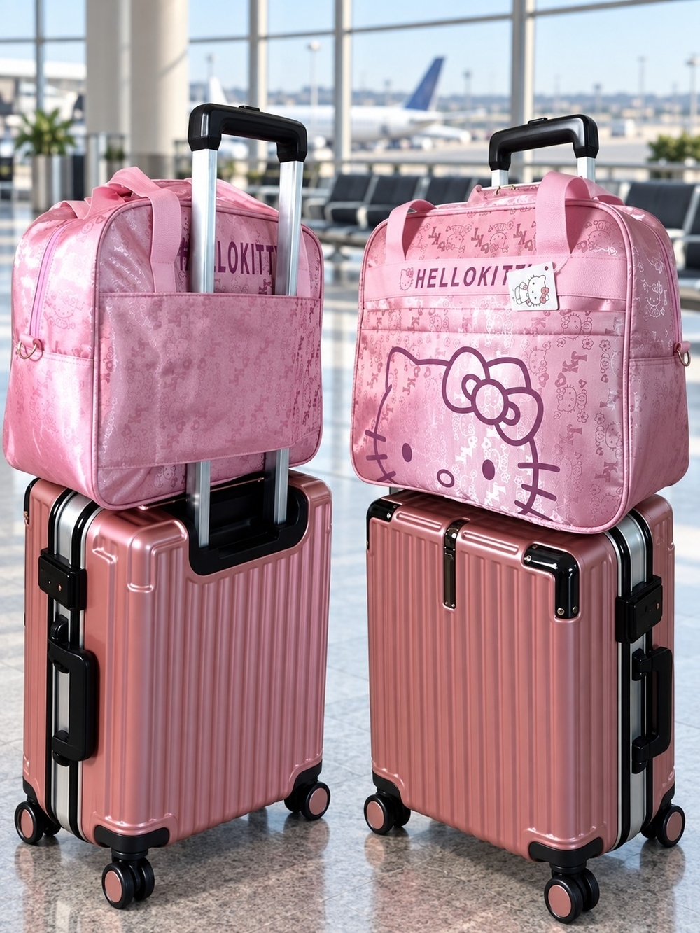 Hello Kitty Sanrio Kawaii Pink Travel Duffel Bag Carry On Weekender NWT Shoulder